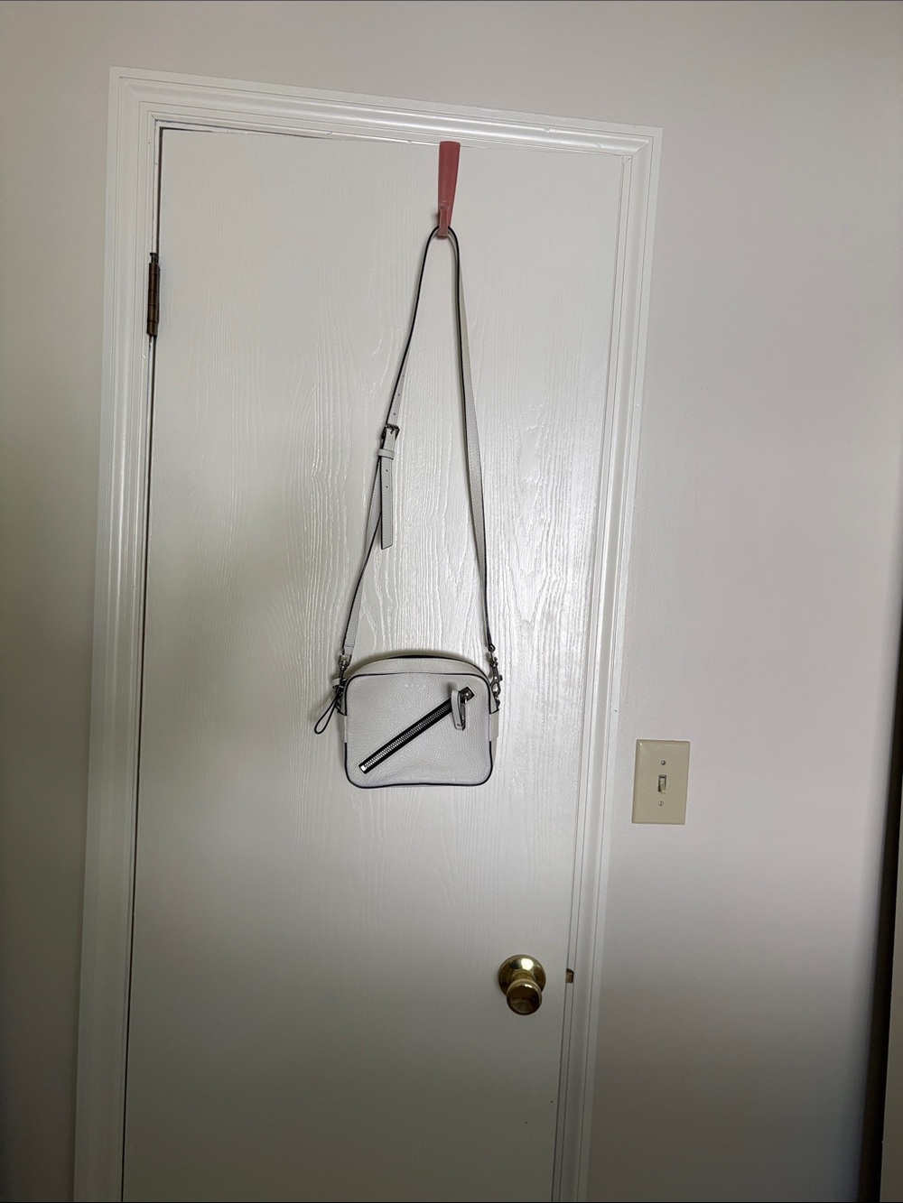 henri bendel White Crossbody Bag with Black Trim